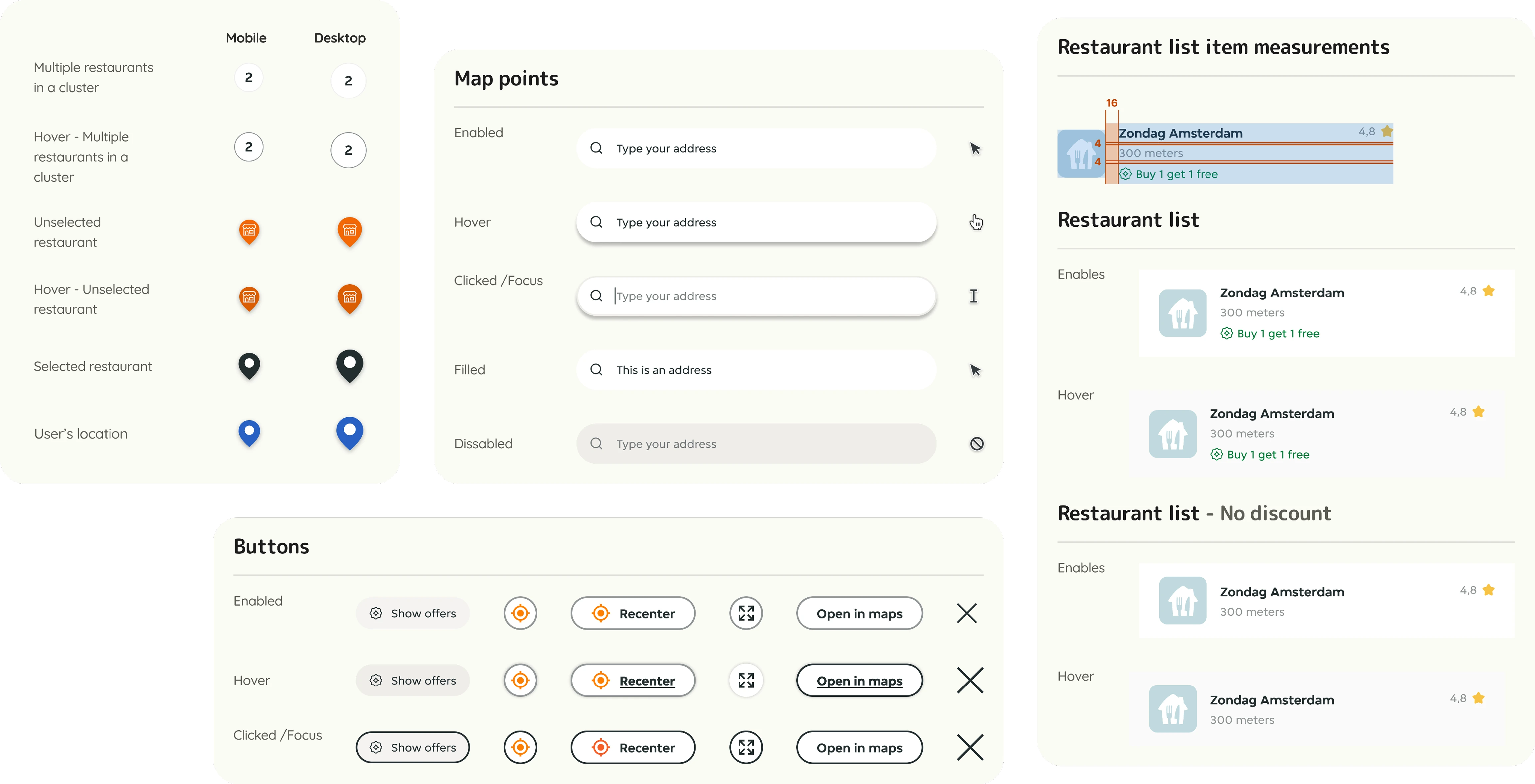 JET style guide — components, map markers, and colour tokens aligned with JET brand guidelines