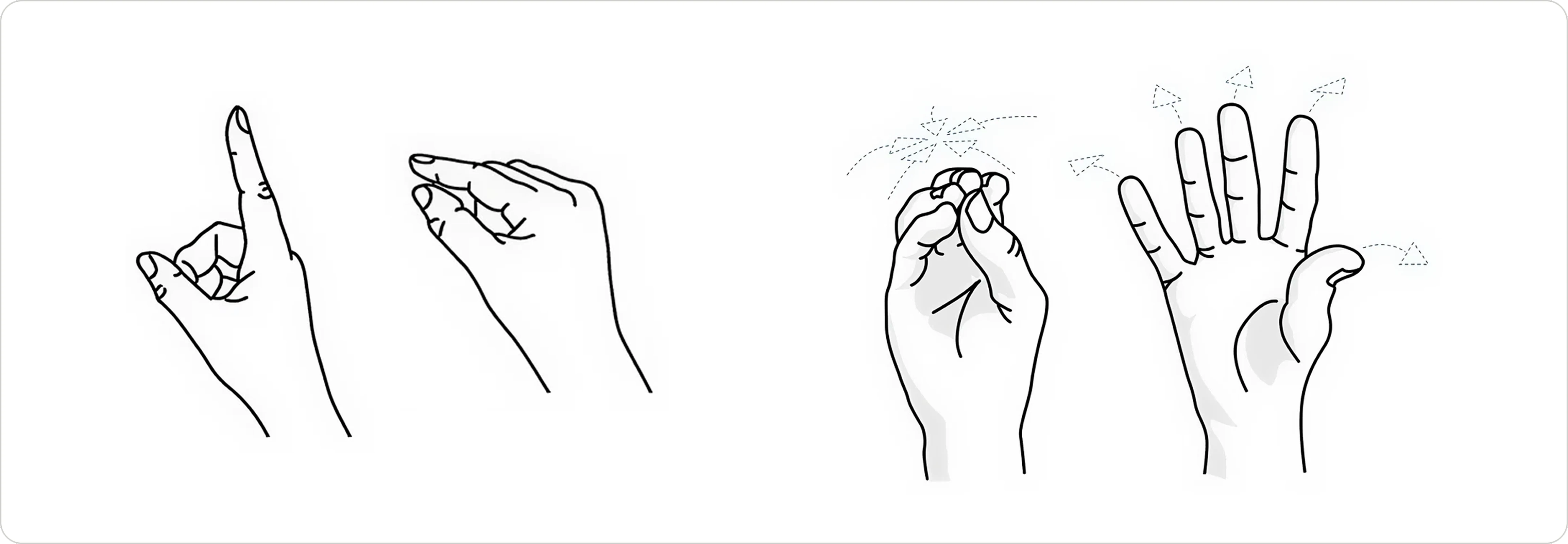 Illustration of Air Tap and Bloom gesture interactions on Microsoft HoloLens