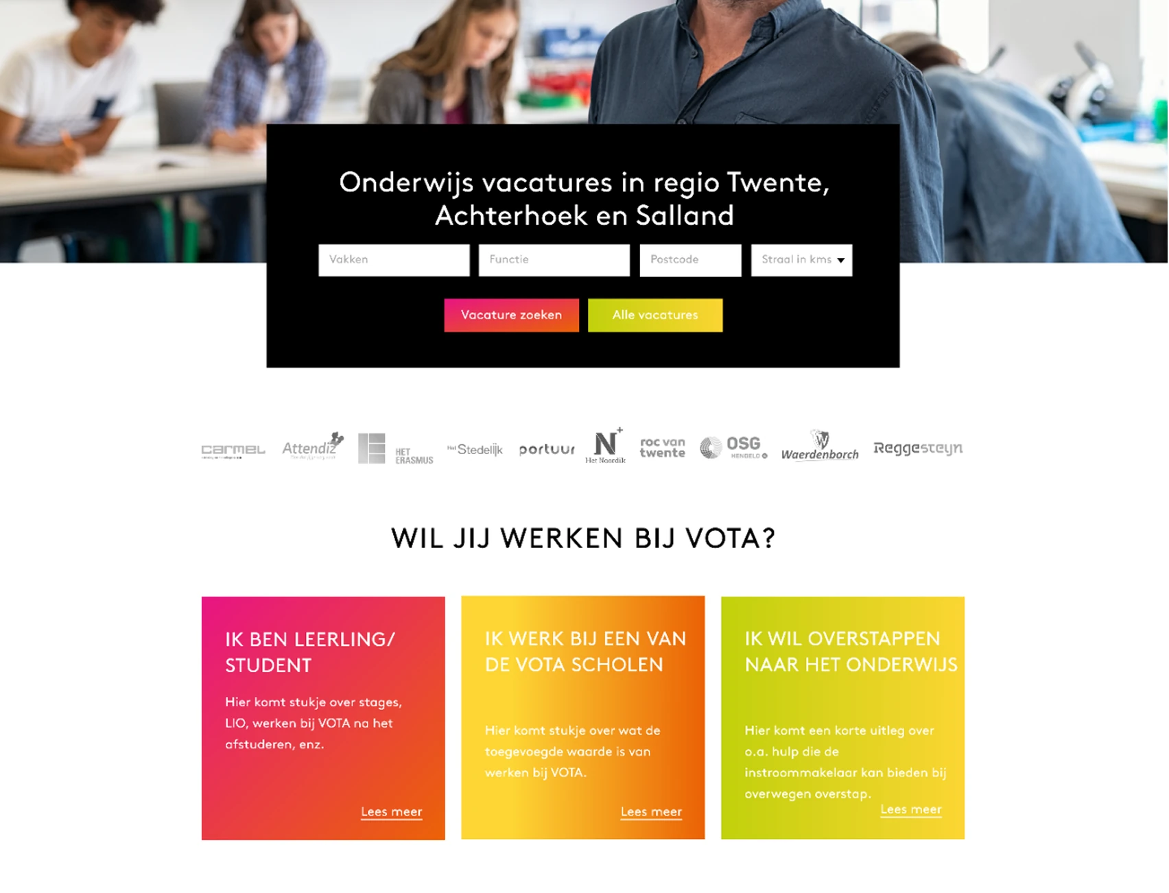 Vota CTA buttons before redesign — undifferentiated visual hierarchy