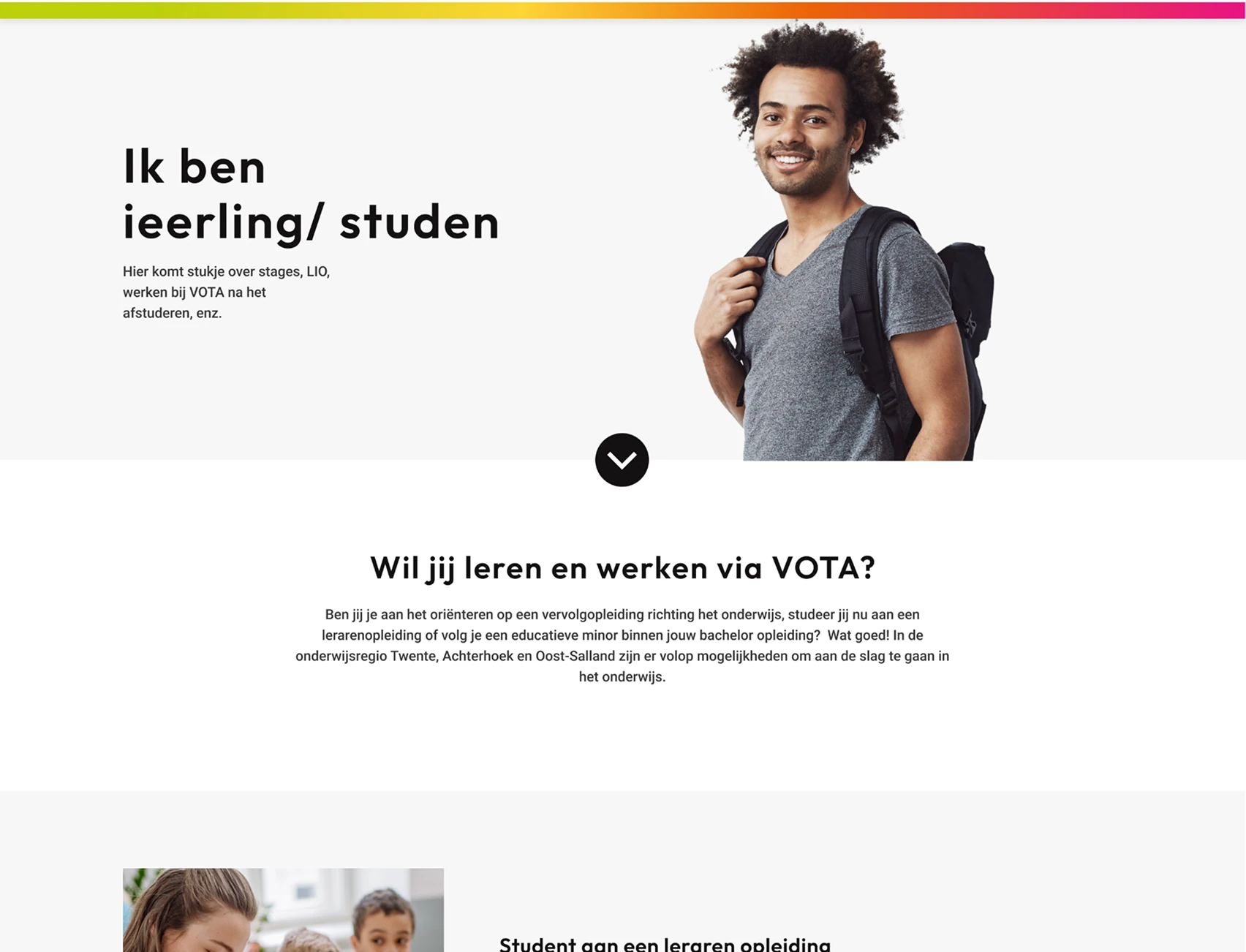 Vota redesign adapting the gradient to establish visual hierarchy