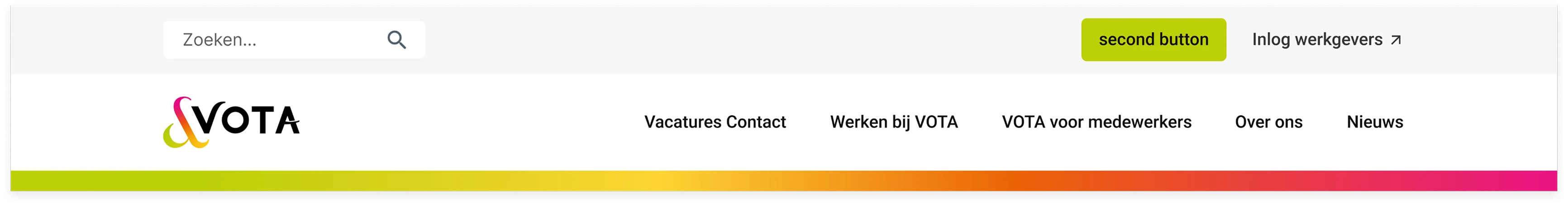 Vota redesigned two-layer streamlined navigation header