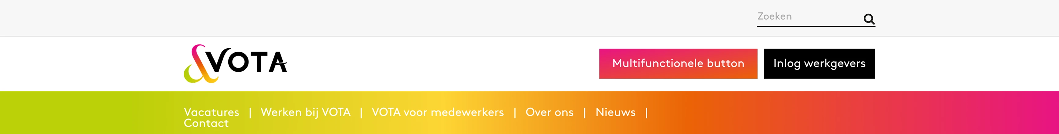Vota original three-tier navigation header