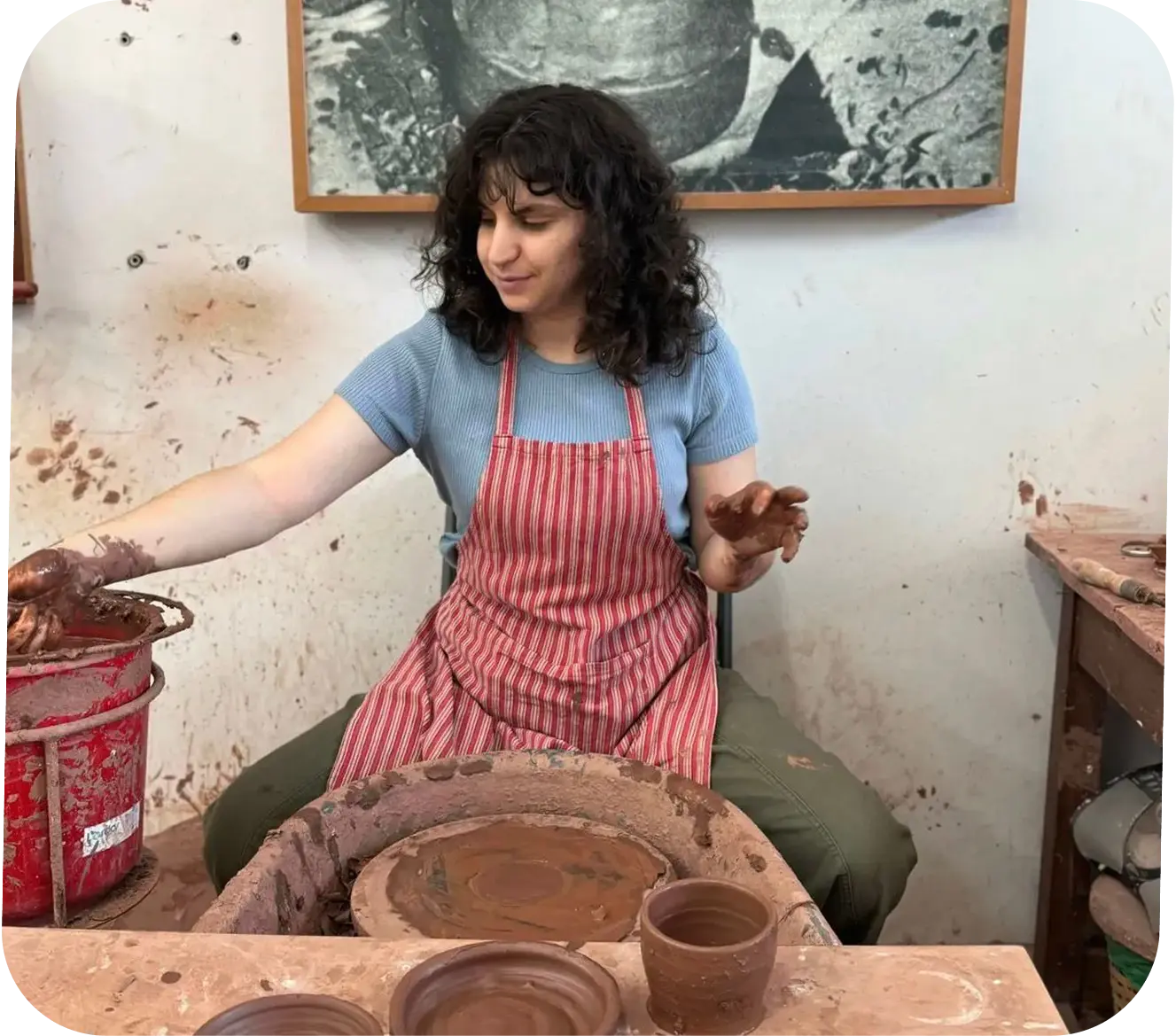 Exploring a different creative media — after a traditional Cypriot red clay workshop.
